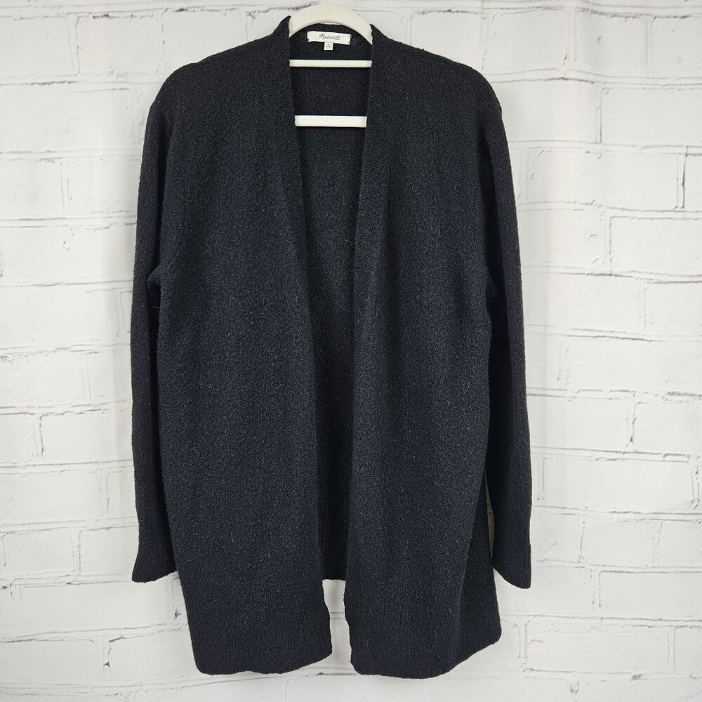 Madewell Merino Wool Alpaca Blend Black Open Duster Cardigan Sweater Womens L